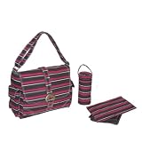Canvas Buckle Bag - Canvas Canal Street Stripes - Burgundy