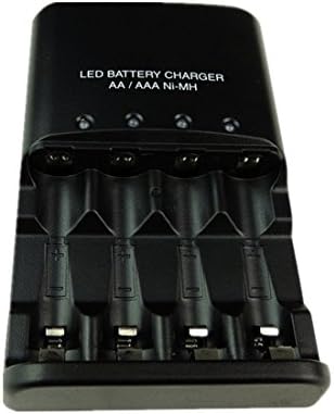 Smart 4 bay AA/AAA NiMH LED Battery Charger With 100-240V AC 50/60Hz Input (Black Color)