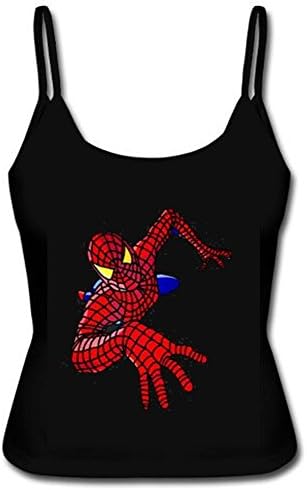 Female spaghetti strap top With Spiderman Logo Printed