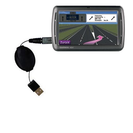 Retractable USB Cable for the Garmin Nuvi 860 865Tpro with Power Hot Sync and Charge capabilities - uses Gomadic TipExchange Technology