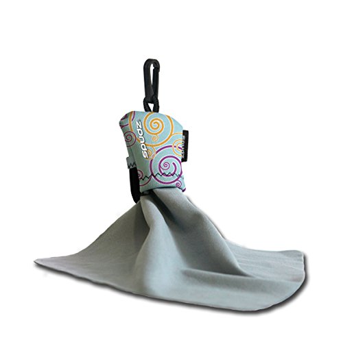 Spudz Ultra Microfiber Cloth, Screen Cleaner and Lens Cleaner - Swirls on Baby Blue, Regular 6x6"