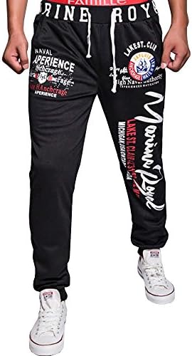 Jiaka Men's Hip - Hop Personality Printing Elastic Waist Casual Pants