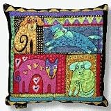 Laurel Burch - Mythical Dogs Square Tapestry Pillow