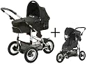 Safety 1st 75703660 - Ideal Sportive, Travelsystem, 2 in 1 Kombikinderwagen inklusive Kinderwagen- und Sportwagenaufsatz, Einkaufskorb und Adapter, schwarz