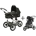 Safety 1st 75703660 - Ideal Sportive, Travelsystem, 2 in 1 Kombikinderwagen inklusive Kinderwagen- und Sportwagenaufsatz, Einkaufskorb und Adapter, schwarz