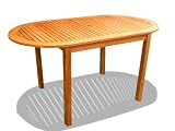 VIFAH V545 Outdoor Wood Oval Table, Natural Wood Finish, 59 by 35 by 30 -Inch
