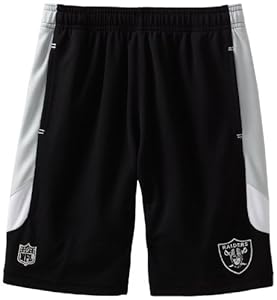 NFL Oakland Raiders 8-20 Boys Kick Off Mesh Short (Black, Small)