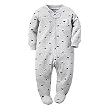 カーターズ カバーオール 男の子 3M グレー×くじら ベビー 長袖 ロンパース ボディースーツ 前開き [並行輸入品]