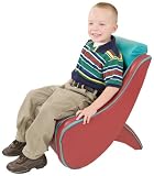 Burgundy & Blue Vinyl Upholstered Kid's Lounger [KG-BK06-S017-GG]