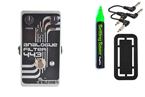 Mojo Hand FX Analogue Filter 443 Envelope Filter Silver Pedal Bundle w/ free 4 Items: StageTrix Setting Saver Pen, StageTrix Pedal Fastener, 2x Hosa Patch Cables