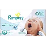 Pampers Swaddlers Sensitive Diapers, Size N, 80 Count