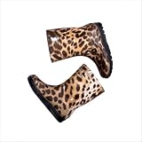 Leopard Fun Rain Boot in Black Size: 1.5