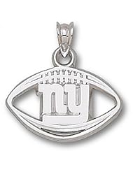 Sterling Silver New York Giants "Ny" Football Pendant