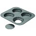 Chicago Metallic Tartlett Pan 4 Cavity, 10.60-Inch by, 9.90-Inch by 1.30-Inch (3-1/2-Inch by .90 Cavities)