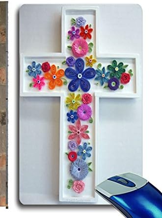 AAA-Customized Rectangle Non-Slip Rubber Mousepad Gaming Mouse Pad So pretty colorful! Paper Quilled Embellished Wood Cross, Decorative Wall Hanging