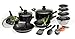 Basic Essentials 17 Piece Aluminum Cookware Set, Black  : image