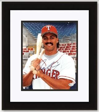 Juan Gonzalez Autographed/Hand Signed Texas Rangers 8x10 Photo - Custom Framed