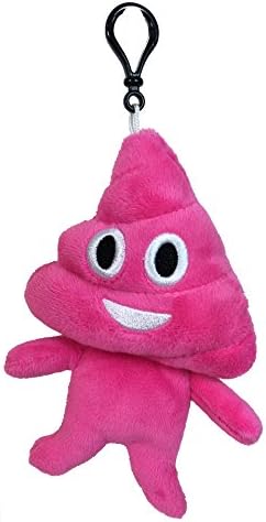 6" Emoji Pal Mini Pink Poo Head Emoticon Yellow Round Stuffed Plush Key Chain