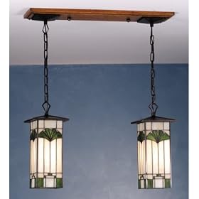 28 Inch L Ginkgo 2 Lt Lantern Pendant Ceiling Fixture by Meyda