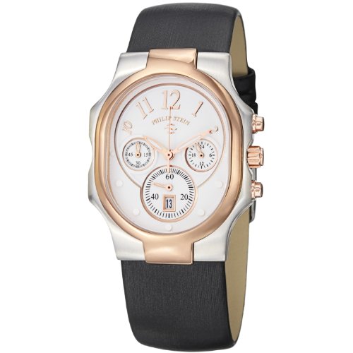 Philip Stein Women's 22TRG-FRG-IB Classic Black Silk Leather Strap Watch