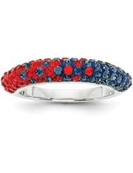 Sterling Silver Swarovski Elements Oxford Spirit Domed Ring
