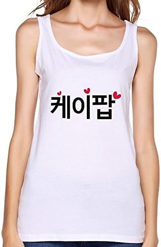 Women's Kpop Korean Quotes Tank Tops White XL