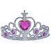 Red or Pink Tiara with Heart Stones