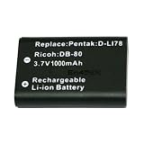 Pentax D-LI78 Replacement Battery (Premium Cells 1000mAh 2-YR Warranty) (by Wasabi Power®)