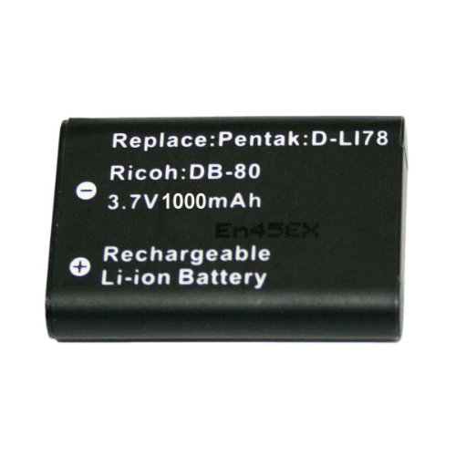 Pentax D-LI78 Replacement Battery (Premium Cells 1000mAh 2-YR Warranty) (by Wasabi Power®)