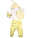 5-Piece Newborn Gift Set - Yellow - neutral, one size