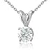 18k White Gold 4-Prong Solitaire Natural Diamond Necklace (G, SI1, 1.25 ct)-Certificate of Authenticity