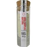 Wasabi Black Sesame Gourmet Salt, 1.8 oz ~ Gourmet Salts of the World ~ Quai Sud Salt in Shot Glass, 7 different flavors