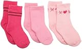 Luvable Friends 3 Pack Argyle Computer Socks, Pink, 0-6 Months
