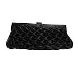 Luscious Emerald Green Satin Wavy Quilt Clutch or Evening Bag -- SwankySwans
