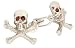 Silver plated skull and crossbone cufflinks with red siam crystal eyes with presentation box. Made in the USA