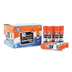 Elmer's All Purpose Washable School Glue Sticks, 0.24 oz Each, 30-Count Class Pack (E556)