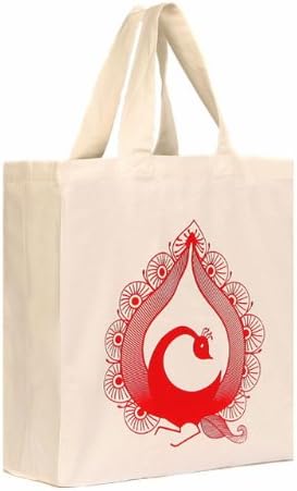 Large COTTON CANVAS Reusable shopping/grocery Bags - Natural Series(4 Bags) from CARRYPLUS