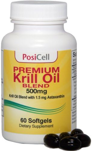 Azantis Premium Krill Oil Blend with Astaxanthin, 500 mg, 60 Softgels