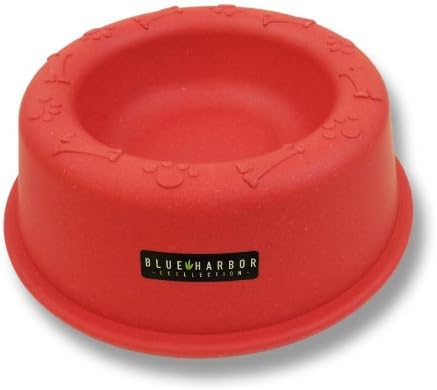 Blue Harbor Collection Bamboo 12oz Pet Bowl Medium Red