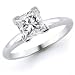 14k White Gold Princess Cut Solitaire Diamond Engagement Ring Band (HI, I1-I2, 1.00 carat)