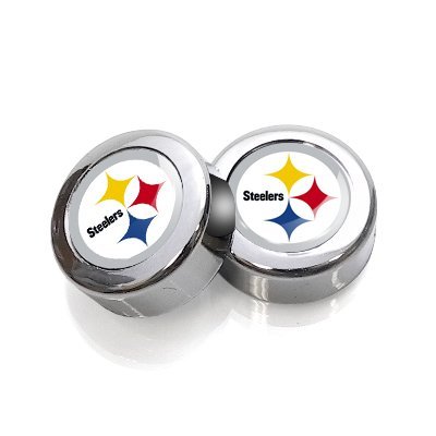 NFL Pittsburgh Steelers License Plate, Frame Chrome Screw Covers