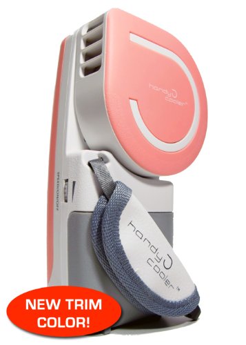 Handy Cooler - World's first Evaporative Personal Air Cooler / Cooling Fan that is hand held! Battery-operatable PINK TRIM v2.0