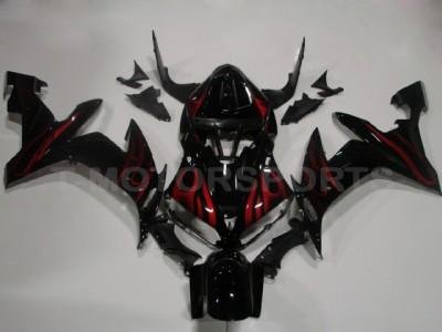 2004-2006 Yamaha YZF R1 Black with Red Flame Complete Fairing Set Body Plastic 2004 2005 2006
