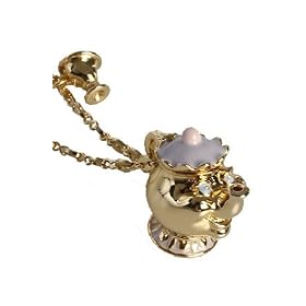 Disney Couture Kidada Mrs. Potts Enamel Necklace