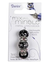 Art and Craft Supply: Darice, Mix and Mingle,  BLACK AND PINK BEAD SET 5PC DWO - Darice