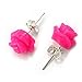 12 Pairs Women Girls Delicate Charming Resin Rose Flower Jewellery Stud Earrings