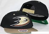 Anaheim Ducks Snapback Big Logo Black / Khaki Two Tone Adjustable Plastic Snap Back Hat / Cap