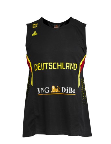 PEAK Sport Europe Erwachsene Deutschland Basketball Trikot EM 2013, Schwarz, XS, 20023
