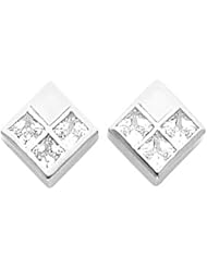Pair of 14K White Gold Diamond Earrings - 1.50 Ct. -- LIFETIME WARRANTY