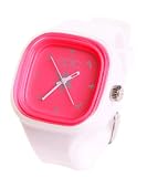 Epic Timepieces: The Catalyst- Hot Pink on White (Includes Additional Blue Band)